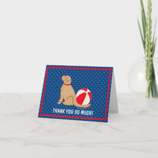 Beach Days Golden Retriever Dog Thank You Cards