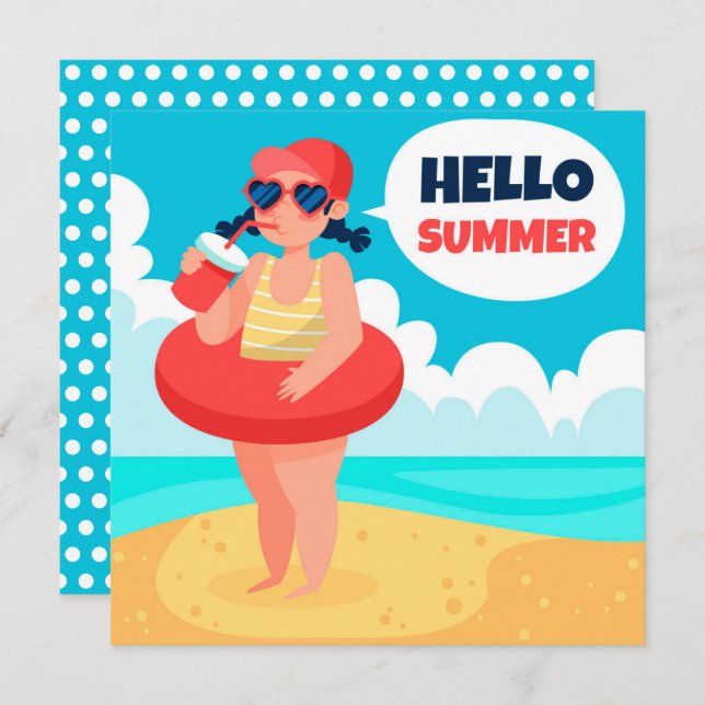 Beach Days Hello Summer Greeting Card (Front/Back)