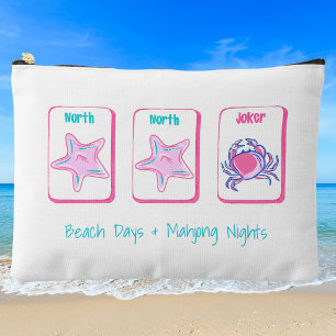 Beach Days & Mahjong Nights Custom Tile & Make Up Accessory Pouch
