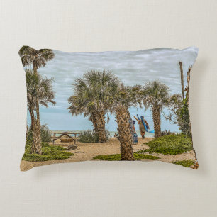 Beach Days, Overcast, Beach Garden Accent Pillow