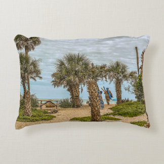 Beach Days, Overcast, Beach Garden Accent Pillow