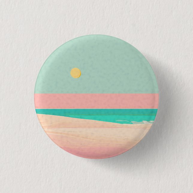 Beach design  1 inch round button (Front)