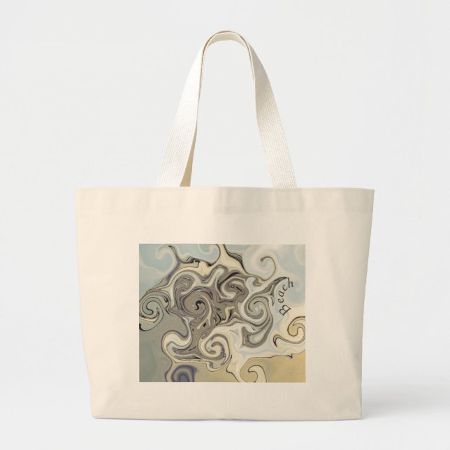 Beach design large tote bag (Front)