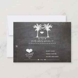Beach Destination Chalkboard Typography RSVP