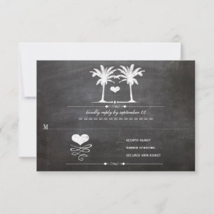 Beach Destination Chalkboard Typography RSVP Card