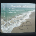 Beach Destination or Cruise Wedding Album Planner Binder<br><div class="desc">Hearts drawn in the sand,  beach destination wedding planner or photo album binder.  Matching wedding items also available</div>