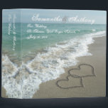 Beach Destination or Cruise Wedding Album Planner Binder<br><div class="desc">Hearts drawn in the sand,  beach destination wedding planner or photo album binder.  Matching wedding items also available</div>