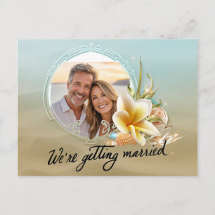 Beach Destination Photo Save the Date Announcement Postcard