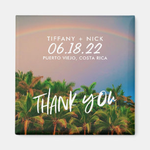 Beach Destination Photo Wedding Thank You Favor Magnet