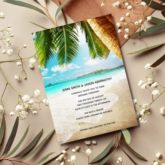Beach Destination Tropical Wedding Invitation (Creator Uploaded)
