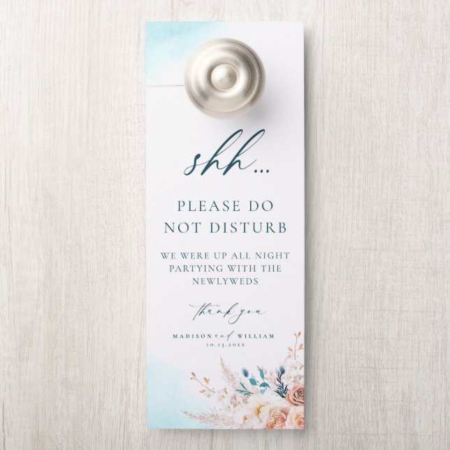 Beach Destination Wedding Door Hanger (On Knob)