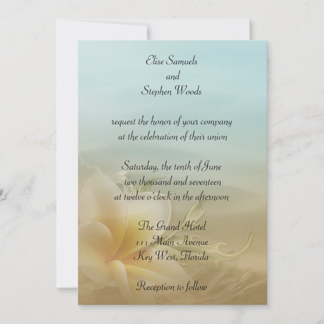 Beach Destination Wedding Invitation (Front)