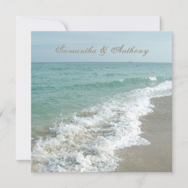 Beach Destination Wedding Invitation, Square Invitation (Front)