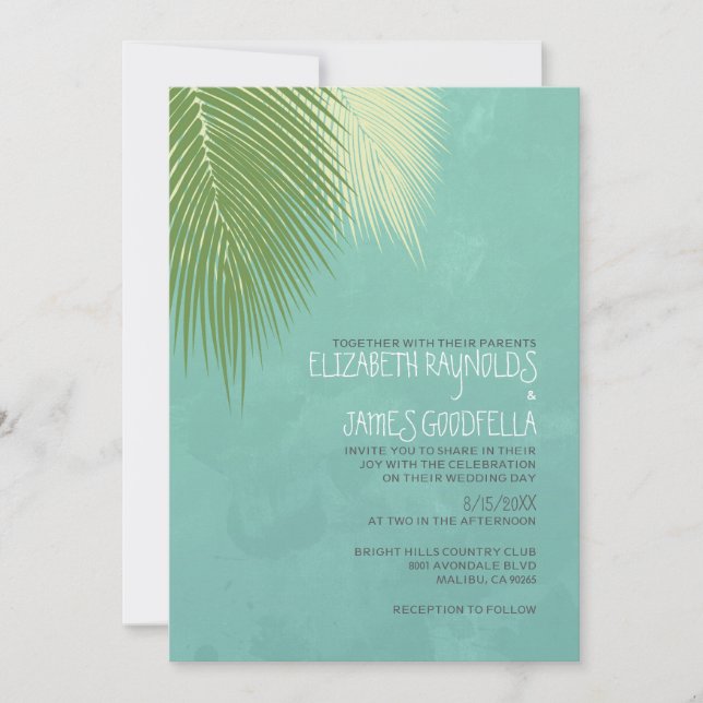 Beach Destination Wedding Invitations (Front)