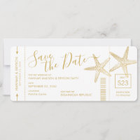 Beach Destination Wedding Starfish Boarding Pass