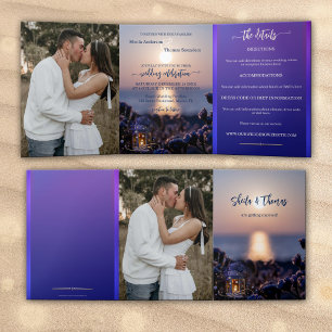 Beach Destination Wedding Tri-fold Invitation