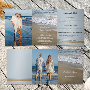 Beach Destination Wedding Tri-fold Invitation