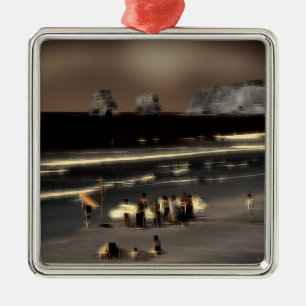 Beach digital effect of style "impression"  metal ornament