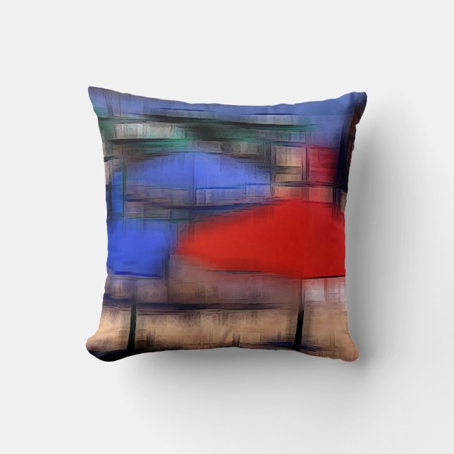 Beach digital effect of style "impression"   throw pillow (Front)