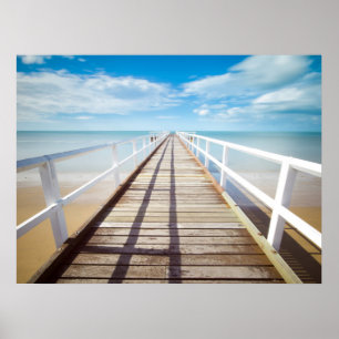 Beach Dock Ocean Print Poster Artwork Mural