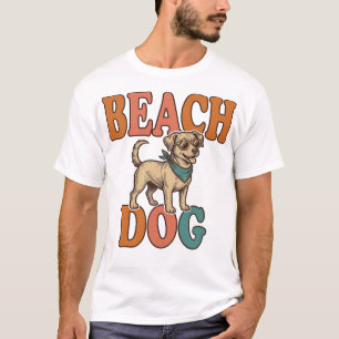 Beach Dog Vintage Engraving Graphic Design_1 T-Shirt