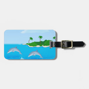 Beach Dolphin Scene Luggage tag