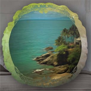 Beach Dream 0026 Round Pillow