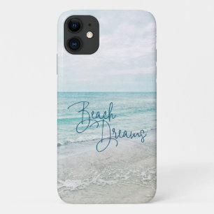 Beach Dreams Inspirational Quote Retro Ocean Waves iPhone 11 Case