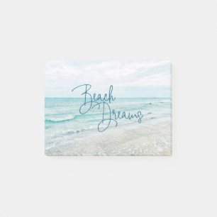 Beach Dreams Inspirational Quote Retro Ocean Waves Post-it Notes