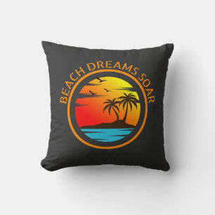 Beach Dreams Soar: Coastal Reveries  Throw Pillow