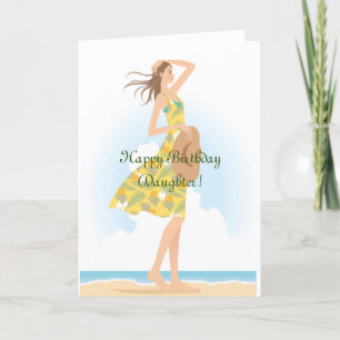 BEACH DRESS DAUGHTER BIRTHDAY CARD