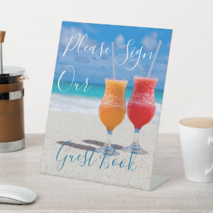 Beach Drinks Wedding Sign Our Guestbook