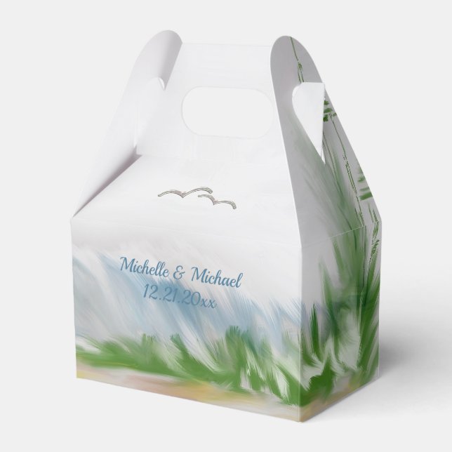 Beach Dune Romance Wedding Favor Box (Front Side)