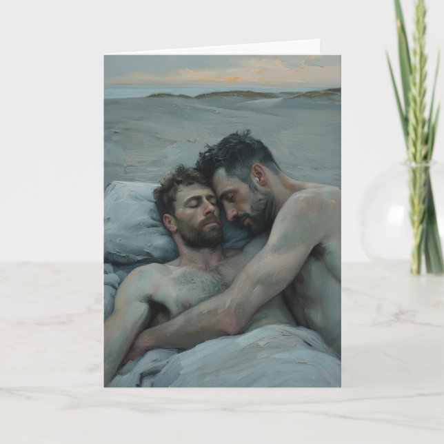 Beach Dunes Embrace at Sunset Card (Front)