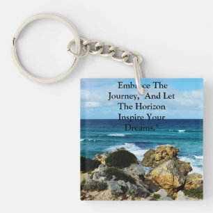 Beach Embrace: Motivational Embrace The Journey,  Keychain