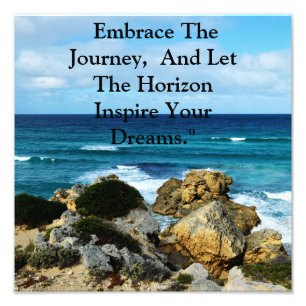 Beach Embrace: Motivational Embrace The Journey, Photo Print