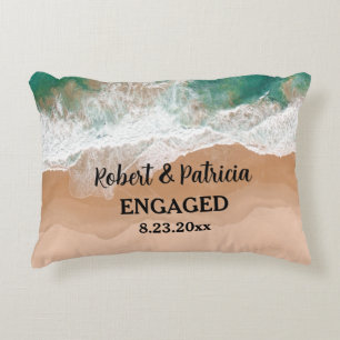 Beach Engaged Keepsake Engagement Accent Pillow