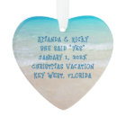 Beach Engagement Heart Shaped Photo Ornament