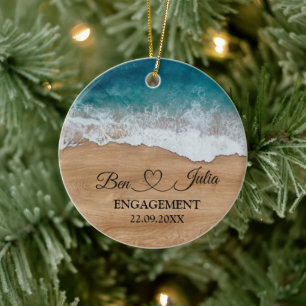 Beach Engagement Ornament