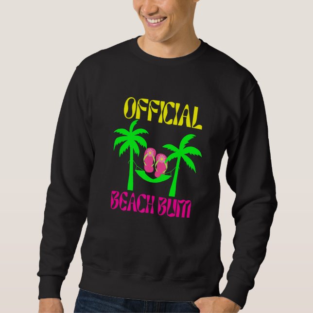 Beach Fabulous-Flip Flops-Palm Trees-Beach Lover   Sweatshirt (Front)