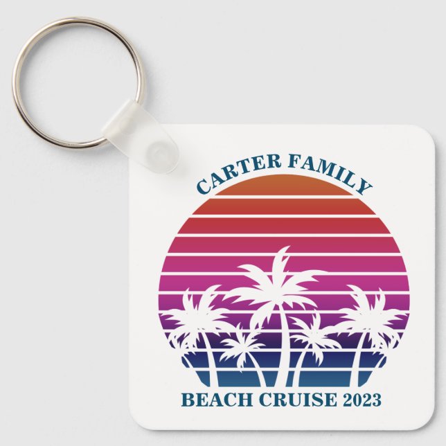 Beach Family Reunion Custom Cruise Summer Vacation Keychain (Front)
