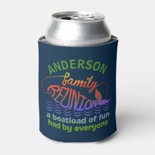 Beach Family Reunion Nautical Funny Fish Custom Can Cooler