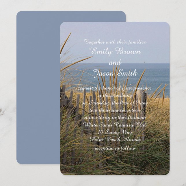 Beach fence in the sand dunes invitation (Front/Back)