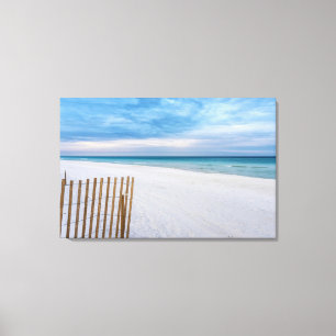Beach Fence Morning Destin Florida Canvas Print