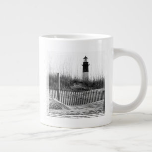 Beach Fences And Lighthouse Large Coffee Mug