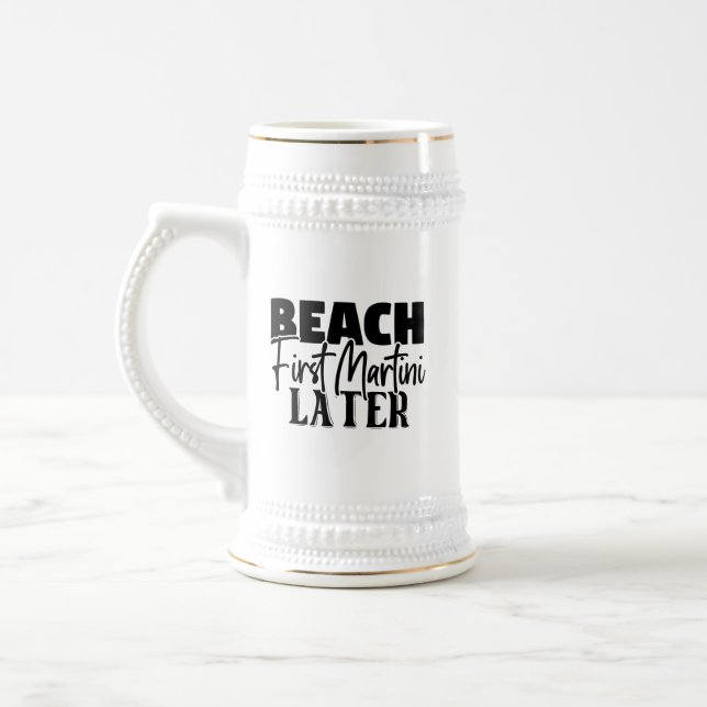 Beach First Martini Later-76545 Beer Stein (Left)
