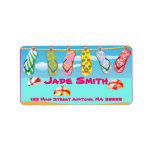 Beach Flip Flops Address Labels<br><div class="desc">Check out these cool beach address labels. Customize with your own name and address.Matching items available</div>