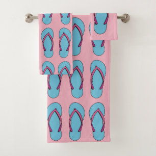 Beach Flip Flops Bath Towel Set