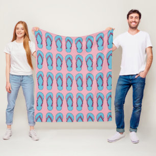 Beach Flip Flops Fleece Blanket