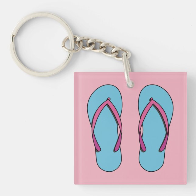 Beach Flip Flops Keychain (Front)